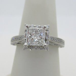 14K WG 1.70 Natural Diamond Engagement Ring 6.5